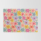 Botanical Garden -Colorful Daisy Bloom Rug Gallery Image 2
