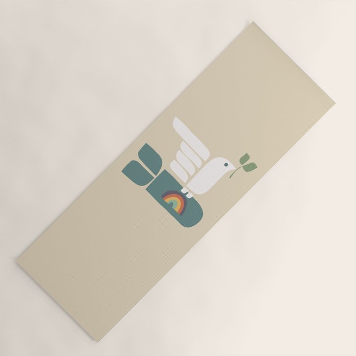 Peace dove and rainbow bomb Yoga Mat Gallery Image 1