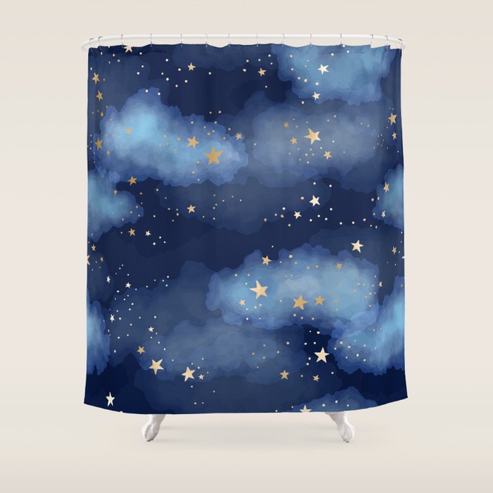 Magical Starry Night Sky  Shower Curtain Gallery Image 1