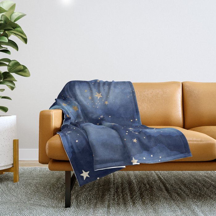 Magical Starry Night Sky  Throw Blanket Gallery Image 1