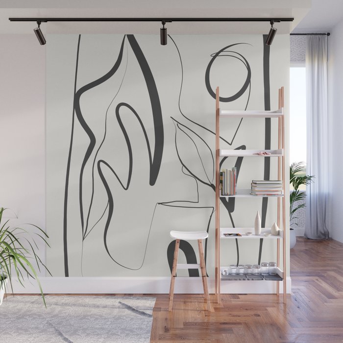 Abstract line art 9 Wall Mural Gallery Image 1