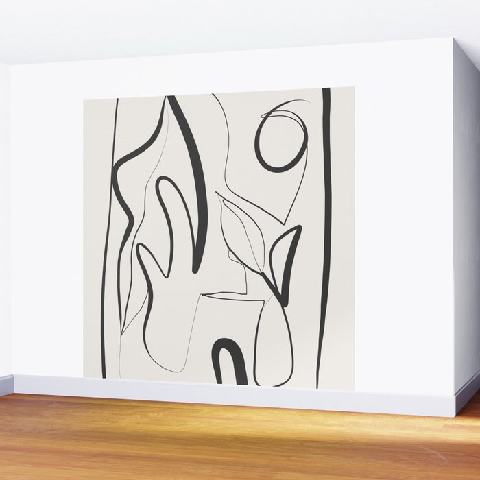 Abstract line art 9 Wall Mural Gallery Image 2