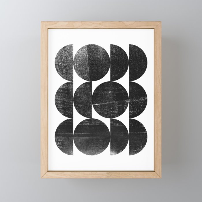 Black and White Mid Century Modern Op Art Mini Art Print Gallery Image 1