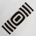 Mid Century Modern Abstract Shape 536 Black and Linen White Yoga Mat Gallery Image 1