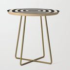 Mid Century Modern Abstract Shape 536 Black and Linen White Side Table Gallery Image 1