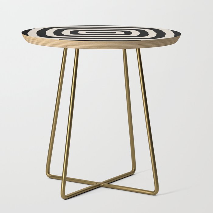 Mid Century Modern Abstract Shape 536 Black and Linen White Side Table Gallery Image 1