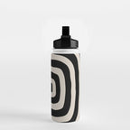 Mid Century Modern Abstract Shape 536 Black and Linen White Water Bottle Gallery Image 2