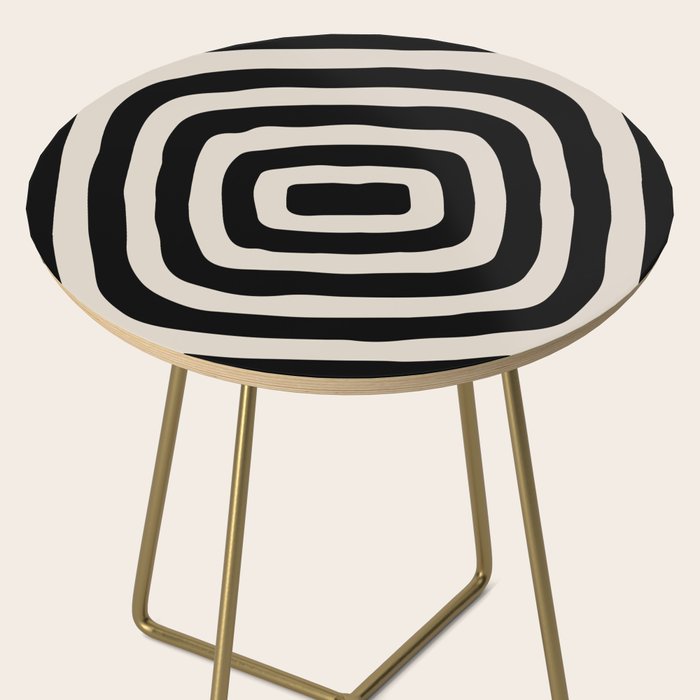 Mid Century Modern Abstract Shape 536 Black and Linen White Side Table Gallery Image 2