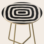 Mid Century Modern Abstract Shape 536 Black and Linen White Side Table Gallery Image 2