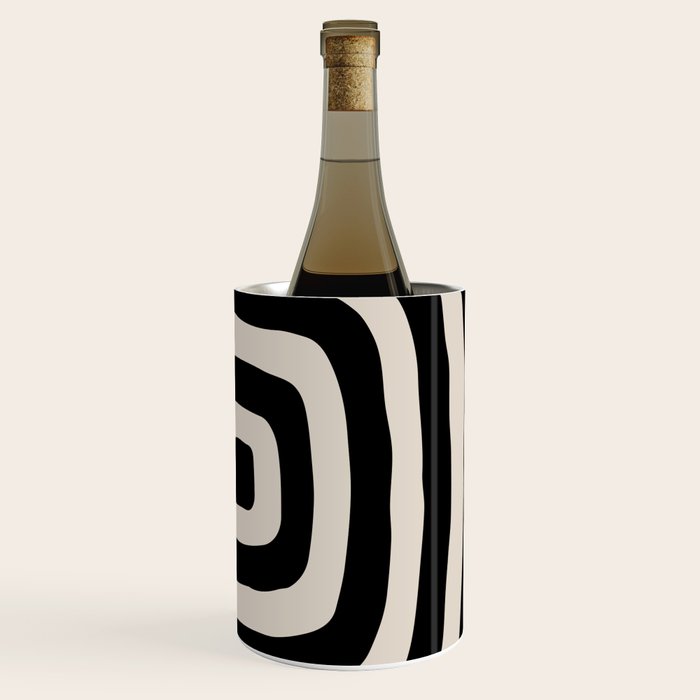 Mid Century Modern Abstract Shape 536 Black and Linen White Wine Chiller Gallery Image 3