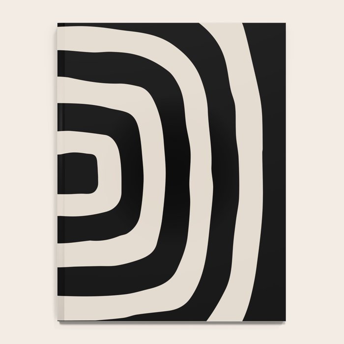 Mid Century Modern Abstract Shape 536 Black and Linen White Notebook Gallery Image 4