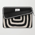 Mid Century Modern Abstract Shape 536 Black and Linen White Laptop Sleeve Gallery Image 2