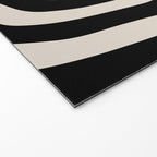 Mid Century Modern Abstract Shape 536 Black and Linen White Welcome Mat Gallery Image 2