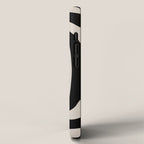 Mid Century Modern Abstract Shape 536 Black and Linen White iPhone Case Gallery Image 2
