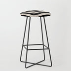 Mid Century Modern Abstract Shape 536 Black and Linen White Stool Gallery Image 1