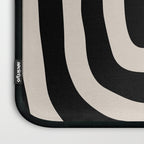 Mid Century Modern Abstract Shape 536 Black and Linen White Laptop Sleeve Gallery Image 3