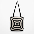 Mid Century Modern Abstract Shape 536 Black and Linen White Tote Bag Gallery Image 2