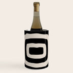Mid Century Modern Abstract Shape 536 Black and Linen White Wine Chiller Gallery Image 1