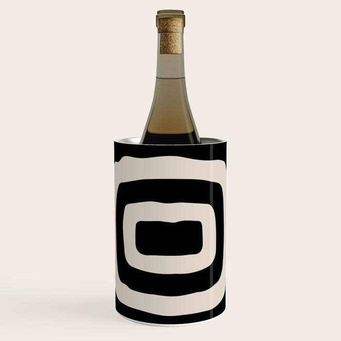 Mid Century Modern Abstract Shape 536 Black and Linen White Wine Chiller Gallery Image 1