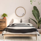Mid Century Modern Abstract Shape 536 Black and Linen White Comforter Gallery Image 3
