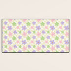 Colorful retro flower checkered pattern Desk Mat Gallery Image 3