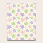 Colorful retro flower checkered pattern Notebook Gallery Image 4