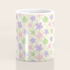 Colorful retro flower checkered pattern Coffee Mug Gallery Image 4