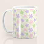 Colorful retro flower checkered pattern Coffee Mug Gallery Image 3