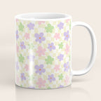 Colorful retro flower checkered pattern Coffee Mug Gallery Image 1