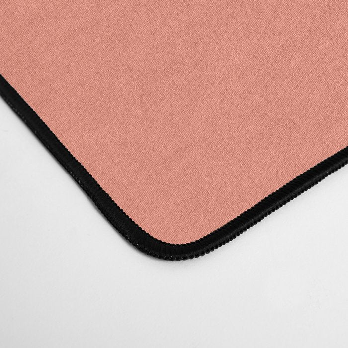 Mid Century Modern Minimalist Sunburst in Salmon Blush Pink and Cream Desk Mat Gallery Image 4