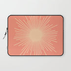 Mid Century Modern Minimalist Sunburst in Salmon Blush Pink and Cream Laptop Sleeve Gallery Image 1