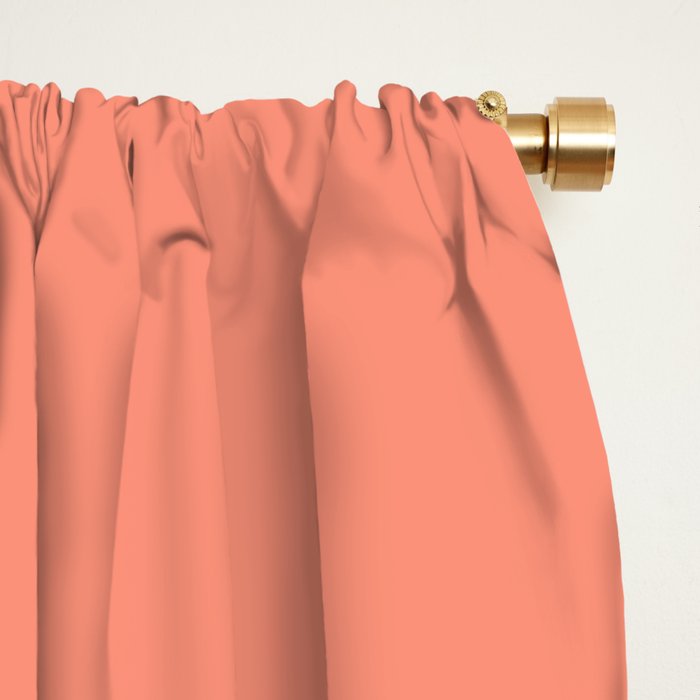 Mid Century Modern Minimalist Sunburst in Salmon Blush Pink and Cream Window Curtain Gallery Image 2