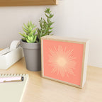Mid Century Modern Minimalist Sunburst in Salmon Blush Pink and Cream Mini Art Print Gallery Image 2
