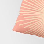 Mid Century Modern Minimalist Sunburst in Salmon Blush Pink and Cream Pillow Sham Gallery Image 4