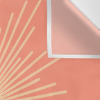 Mid Century Modern Minimalist Sunburst in Salmon Blush Pink and Cream Wall Tapestry Gallery Image 3