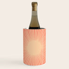Mid Century Modern Minimalist Sunburst in Salmon Blush Pink and Cream Wine Chiller Gallery Image 1