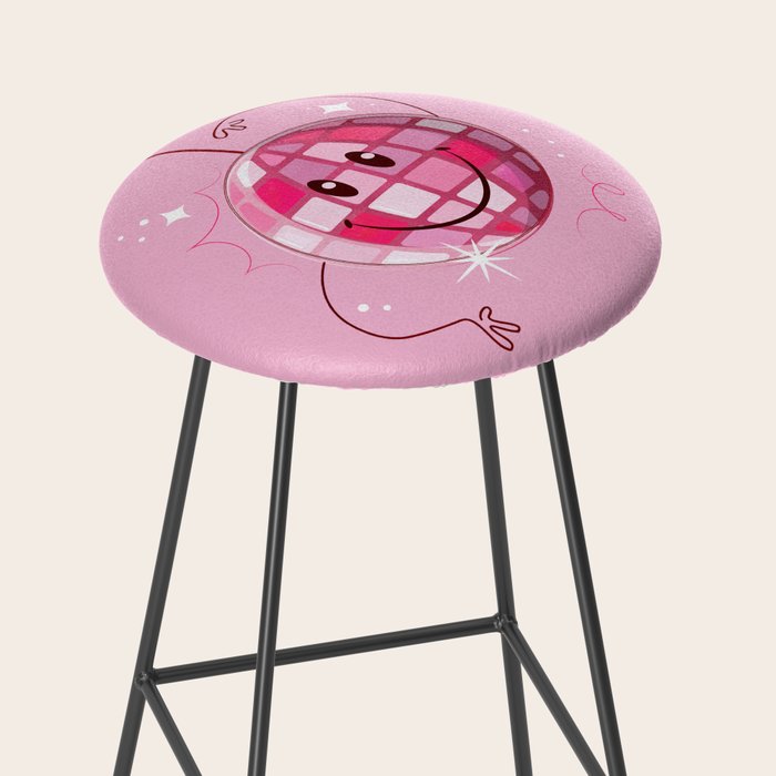Smiley Pink Disco Ball Stool Gallery Image 2