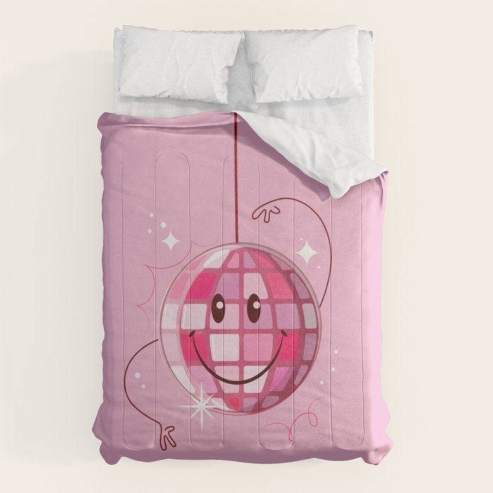 Smiley Pink Disco Ball Comforter Gallery Image 6