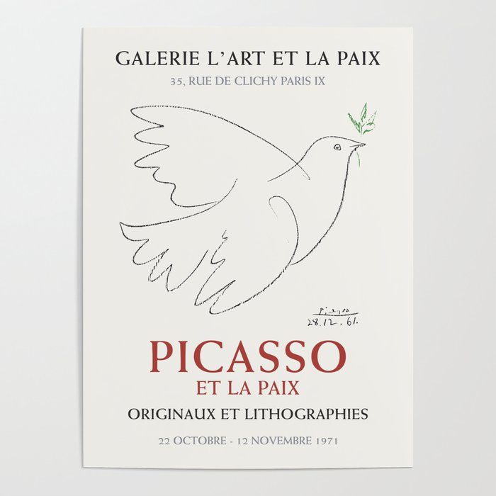 Pablo Picasso Dove Peace Symbol Art Exhibition Poster Gallery Image 4