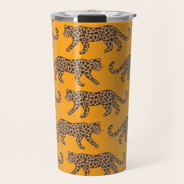 Kitty Parade - Classic Camel on Tangerine Travel Mug Gallery Image 1