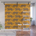 Kitty Parade - Classic Camel on Tangerine Wall Mural Gallery Image 1