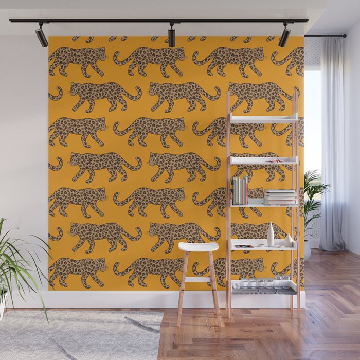 Kitty Parade - Classic Camel on Tangerine Wall Mural Gallery Image 1