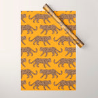 Kitty Parade - Classic Camel on Tangerine Wrapping Paper Gallery Image 1