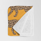 Kitty Parade - Classic Camel on Tangerine Throw Blanket Gallery Image 3