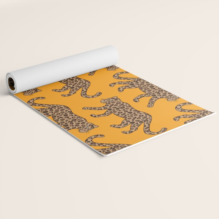 Kitty Parade - Classic Camel on Tangerine Yoga Mat Gallery Image 2