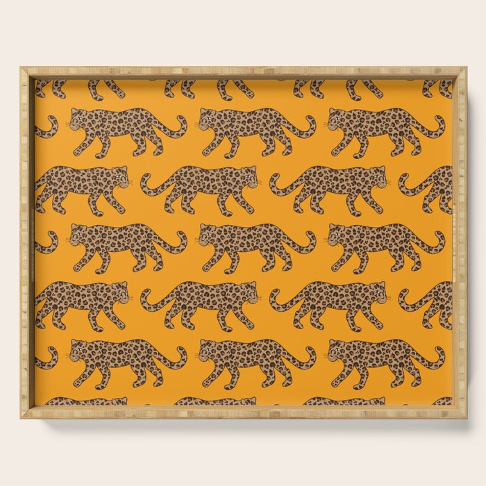 Kitty Parade - Classic Camel on Tangerine Serving Tray Gallery Image 1