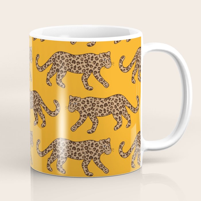 Kitty Parade - Classic Camel on Tangerine Coffee Mug Gallery Image 1