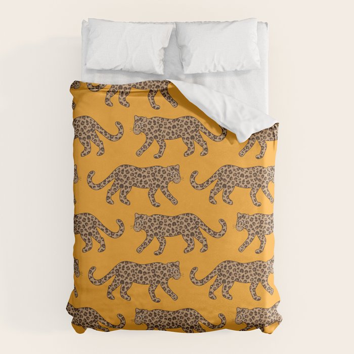 Kitty Parade - Classic Camel on Tangerine Duvet Cover Gallery Image 6
