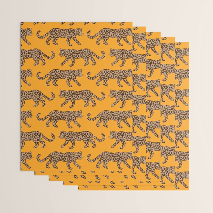 Kitty Parade - Classic Camel on Tangerine Wrapping Paper Gallery Image 3