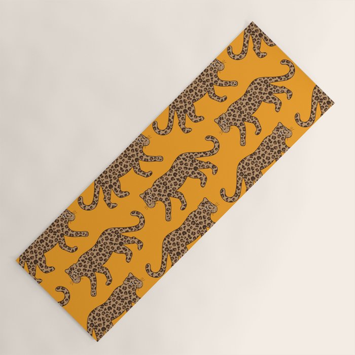 Kitty Parade - Classic Camel on Tangerine Yoga Mat Gallery Image 1